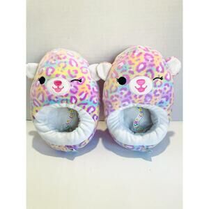 Kids Pink Squishmallow Cat Slippers - Girls Size 4-5